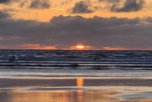 Oeste de Auckland: Puesta de sol con piscina termal y vista nocturna