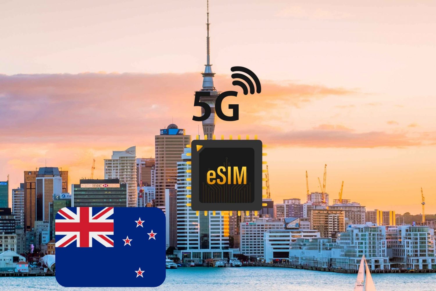 奥克兰:eSIM互联网数据计划新西兰高速5G