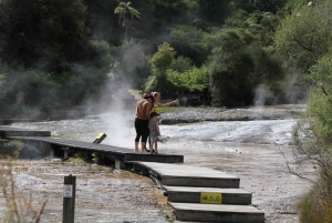 Från Auckland: Waitomo-grottan och Orakei Korako Gruppdagstur