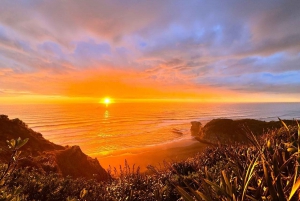 Oeste de Auckland: Pôr do sol com piscina térmica e vista noturna