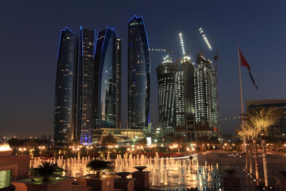 Skyscrapers at night