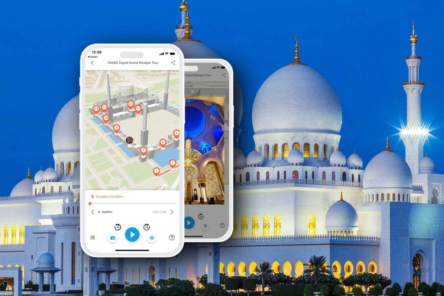 Abu Dhabi, Grande Mosquée Sheikh Zayed : Visite guidée audioguide