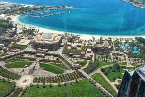 Från Abu Dhabi: Stora moskén, Kungliga palatset och Etihad Tower