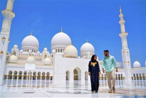 Fra Abu Dhabi: Sheikh Zayed-moskéen og Qasr Al Watan-tur