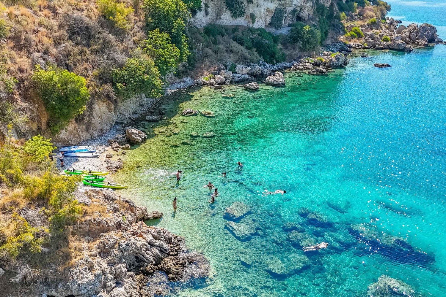 Grottorna i Porto Palermo: Kajak/SUP-tur med havsutsikt över slottet