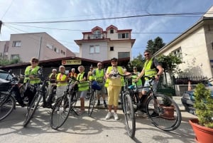 E-biking across the border, from Ohrid.
