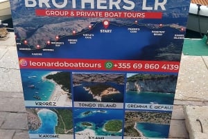 From Sarandë:Private boat cruise in hiden beaches.