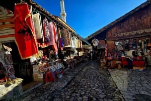 From Tirana: Kruja Castle, Old Bazaar & Sari Salltik View