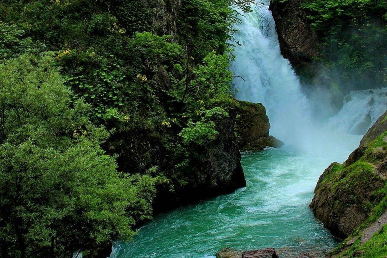 From Tirana: White Drin Waterfall, Zip Line, and Cave Tour