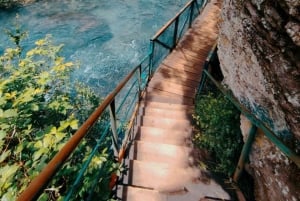 From Tirana: White Drin Waterfall, Zip Line, and Cave Tour