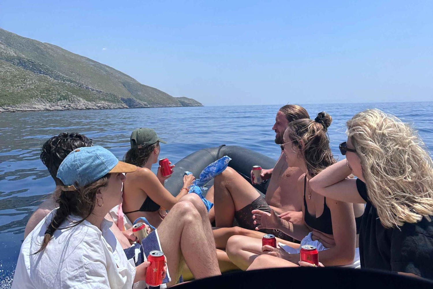 De Vlore: Excursão de lancha rápida à caverna Haxhi Ali com mergulho com snorkel