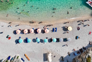 De Vlore: Excursão de lancha rápida à caverna Haxhi Ali com mergulho com snorkel