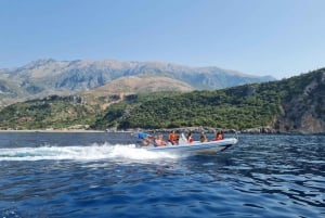 Grama Bay Speedboat Escape: Blue Cave and Saint Andrea Bay