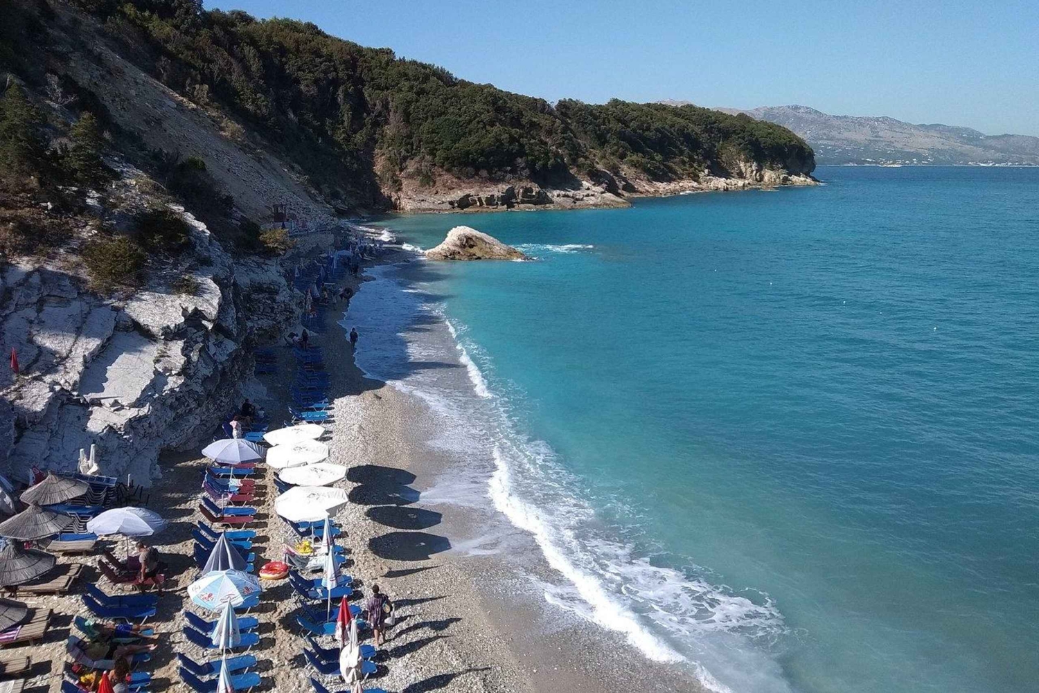 Ksamil-veneretki Pulebardhaan, Pigeon Caveen ja snorklaamaan