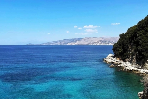 Tour en bateau de Ksamil à Pulebardha, à la grotte des pigeons et plongée avec tuba