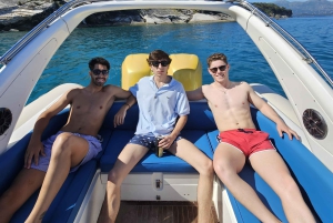 Ksamil Pigeon Cave Snorkling gratis Drycker Speedbåt I grupp