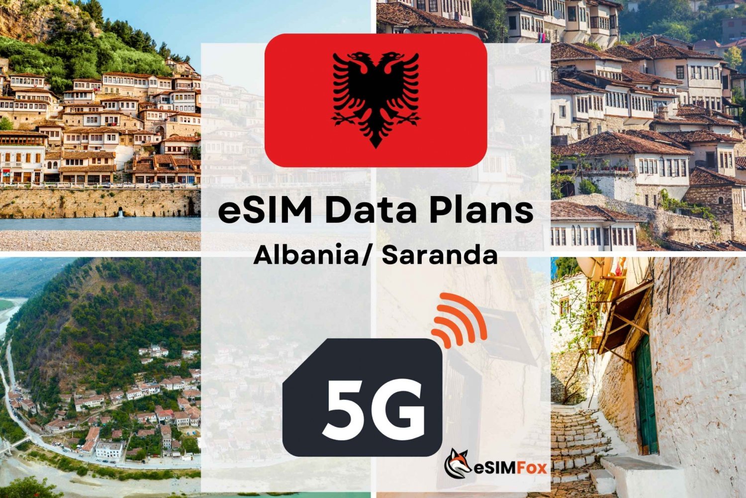 Saranda: eSIM Internet Datentarif für Albanien 4G/5G