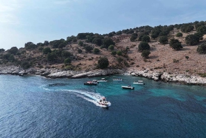 Saranda : tour en bateau, grotte des tortues, Kakome et Krorez, plongée avec tuba