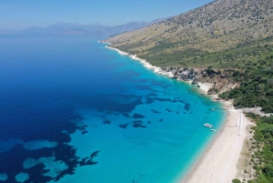 Sarandë: rondvaart naar Krorza & gratis pizza & gratis drankje & parasol