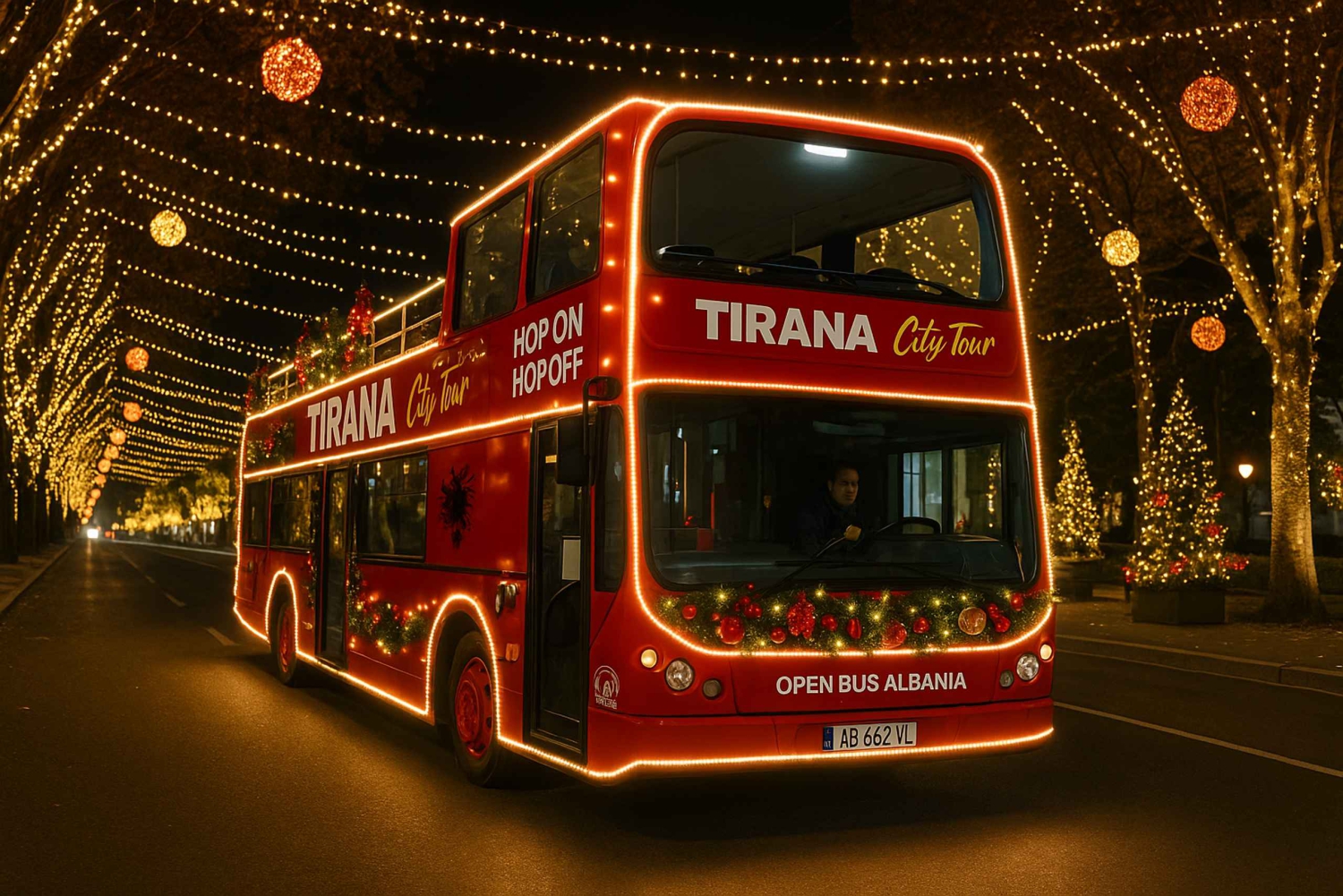 Juleomvisning i Tirana med Open Bus Albania