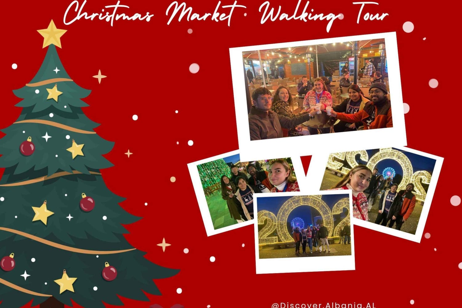 Tirana: Magico tour a piedi di Natale con un drink
