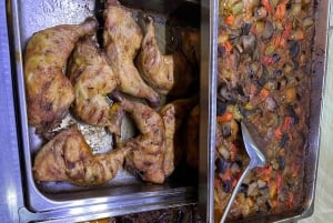 Refeição tradicional albanesa no Bukë Kripë e Zemer, Tirana