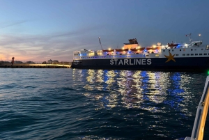 Vlora: venekierros auringonlaskussa viinin ja paikallisten hedelmien kera