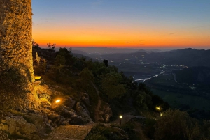 Magnifique coucher de soleil et dîner au château de Petrela