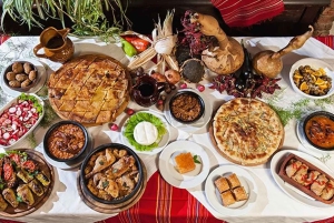 Magnifique coucher de soleil et dîner au château de Petrela