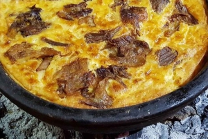 Magnifique coucher de soleil et dîner au château de Petrela