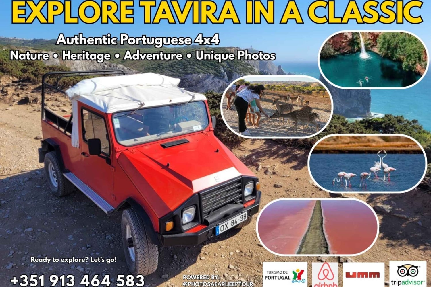 Tavira: 4x4 Jeep Adventure, Salt Pink Pans & Hidden Nature