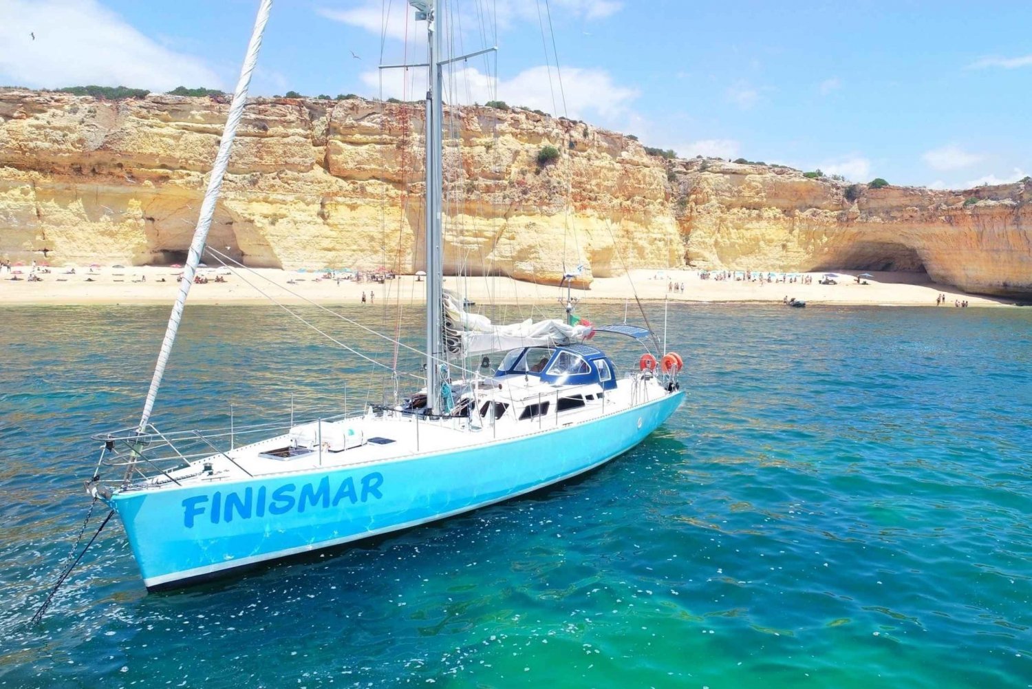 Albufeira: Sailing Boat Cruise with Beach BBQ