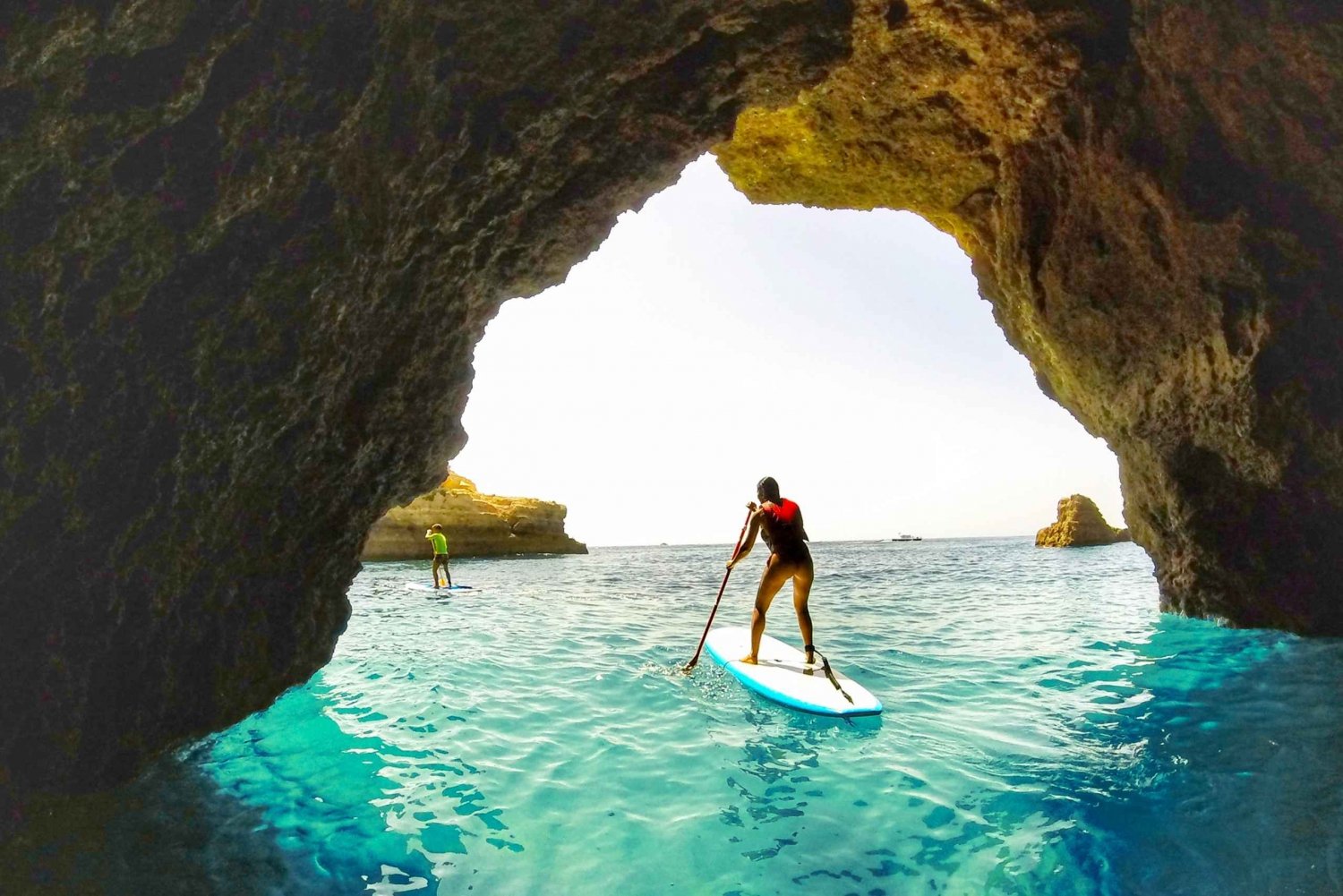 Albufeira : Visite des grottes et des plages privées en Stand-Up Paddle