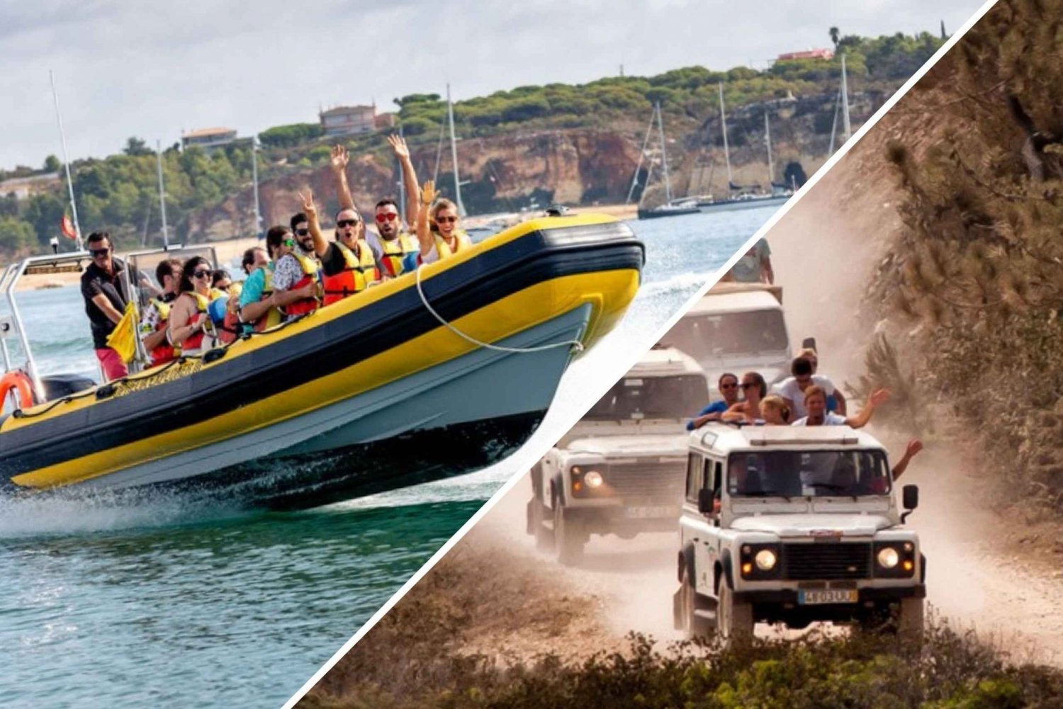 Algarve: Ganztägige Boots- und Jeeptour
