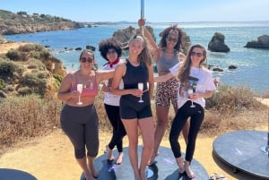 Algarve: paaldanservaring met uitzicht op de oceaan met Prosecco