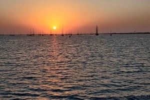 Faro: Ria Formosa Rondleiding bij zonsondergang per Catamaran