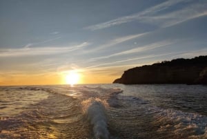 From Armação de Pêra: Sunset Benagil Caves Boat Tour