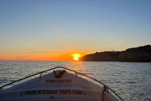 From Armação de Pêra: Sunset Benagil Caves Boat Tour