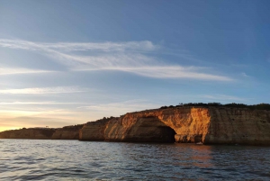 From Armação de Pêra: Sunset Benagil Caves Boat Tour