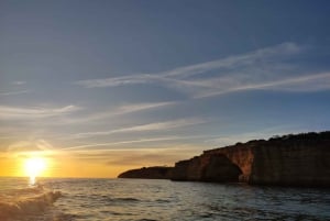 From Armação de Pêra: Sunset Benagil Caves Boat Tour