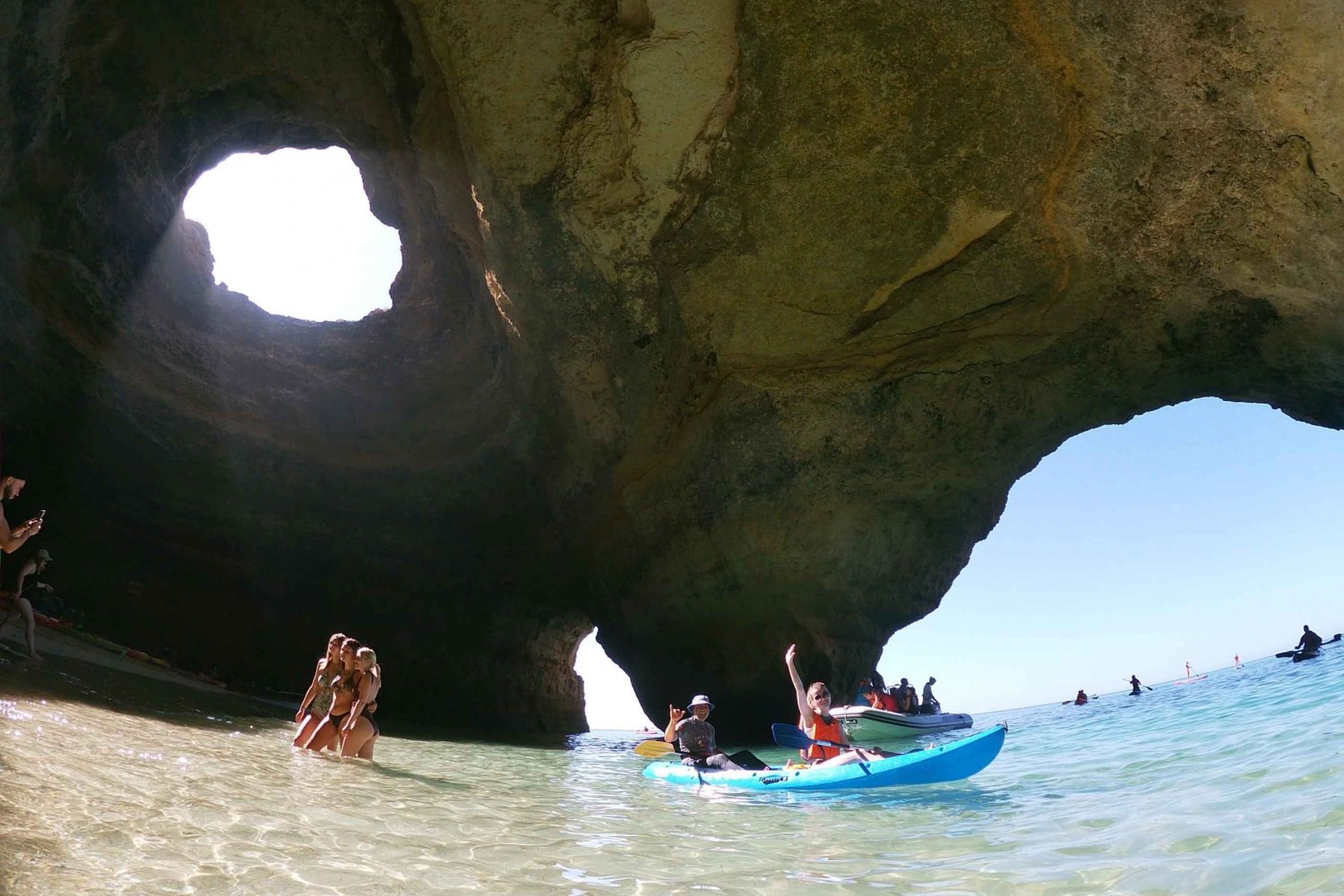 Depuis la plage de Benagil : Visite guidée en kayak de la grotte de Benagil