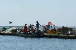From Faro: 4 Stops, 3 Islands in Ria Formosa Catamaran Tour