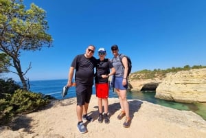 From Faro: 7 Valleys Hiking, Benagil Cave, & Snorkeling Tour