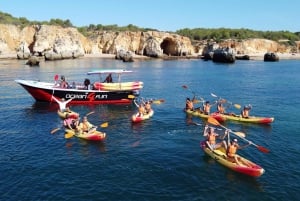 From Portimão: João de Arens Kayak and Speedboat Tour