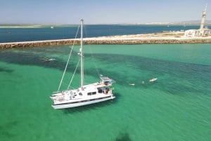 Fuzeta: zeiltocht naar de blauwe lagune van Ria Formosa met snorkelen
