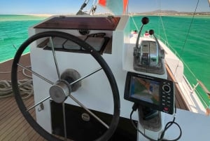 Fuzeta: zeiltocht naar de blauwe lagune van Ria Formosa met snorkelen