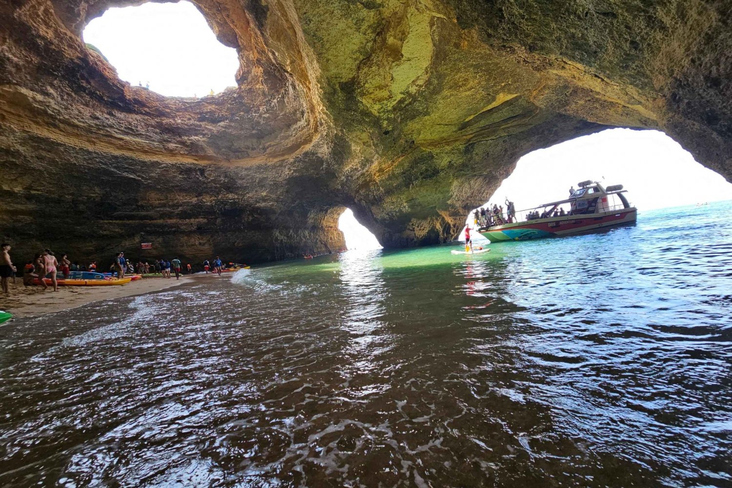 Lagoa : Visite guidée en kayak de la grotte de Benagil et de la plage de Marinha