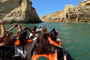 Lisboa: Dagstur til Algarve med båtcruise i Benagil-grotten