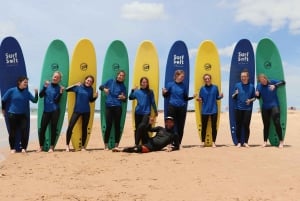 Quarteira: 2-timmars surflektion på Falésia Beach