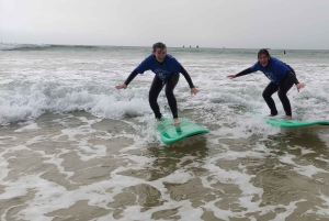 Quarteira: 2-timmars surflektion på Falésia Beach